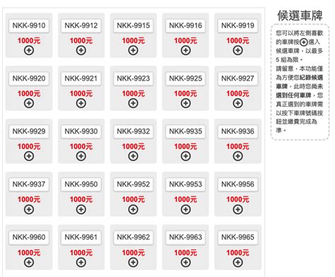 車牌價格查詢|選號及轉帳